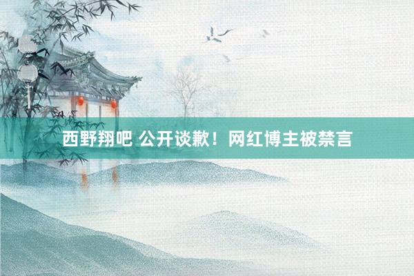 西野翔吧 公开谈歉！网红博主被禁言