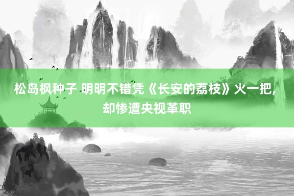 松岛枫种子 明明不错凭《长安的荔枝》火一把, 却惨遭央视革职